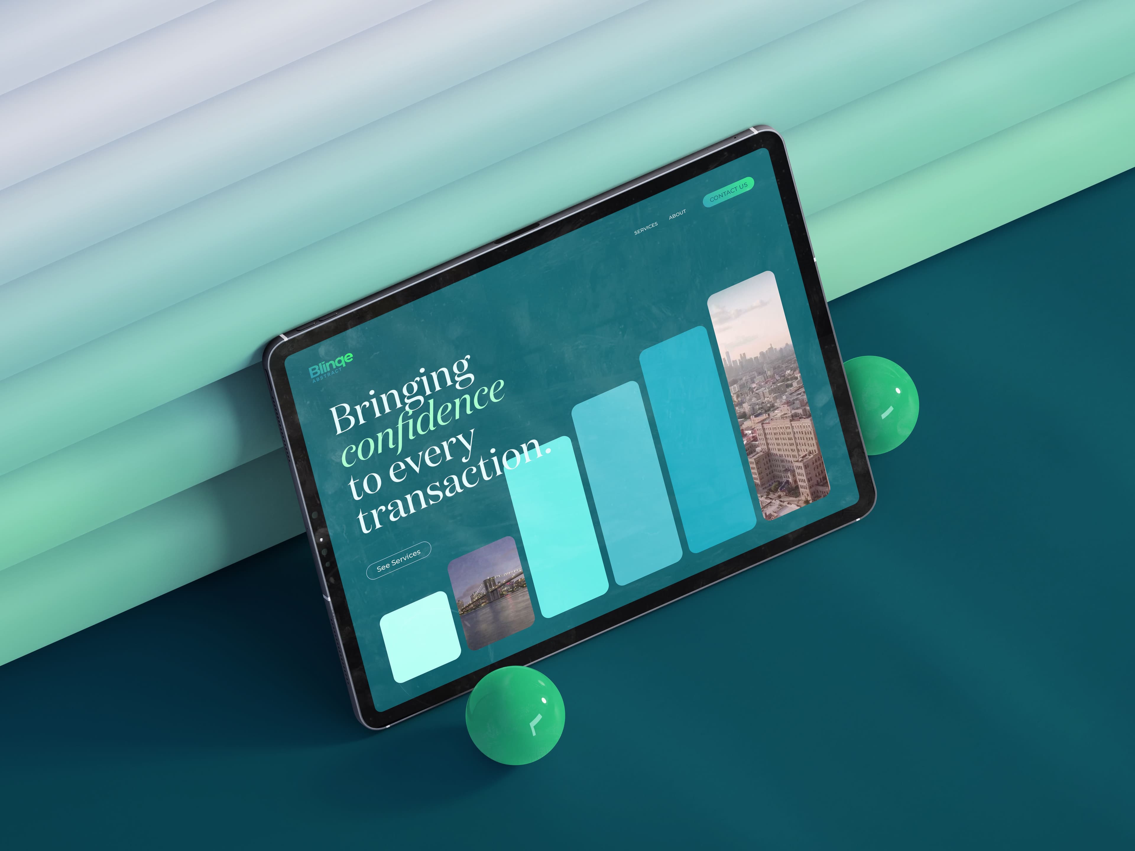 blinqe abstract website mockup