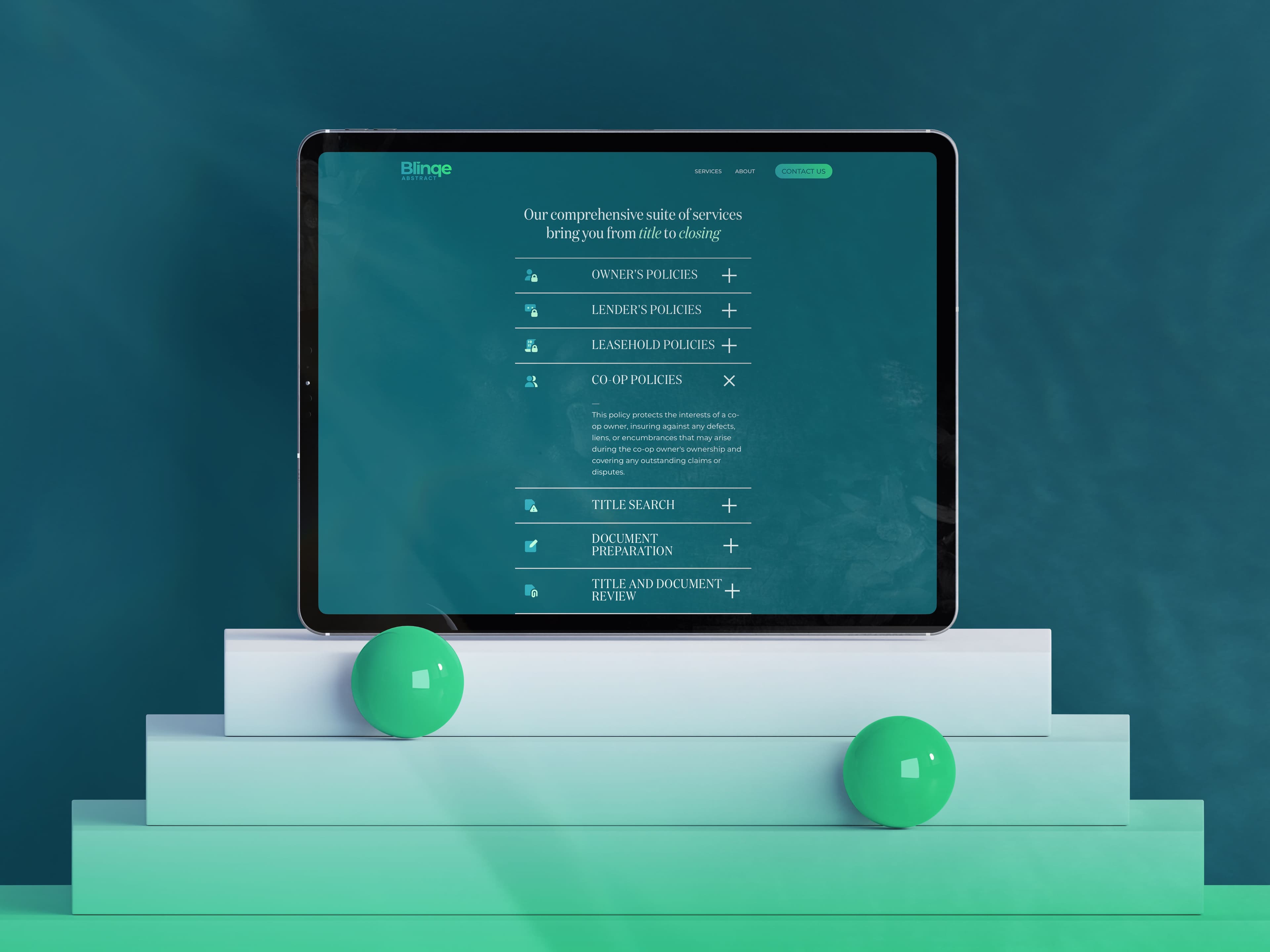 blinqe abstract website mockup 3