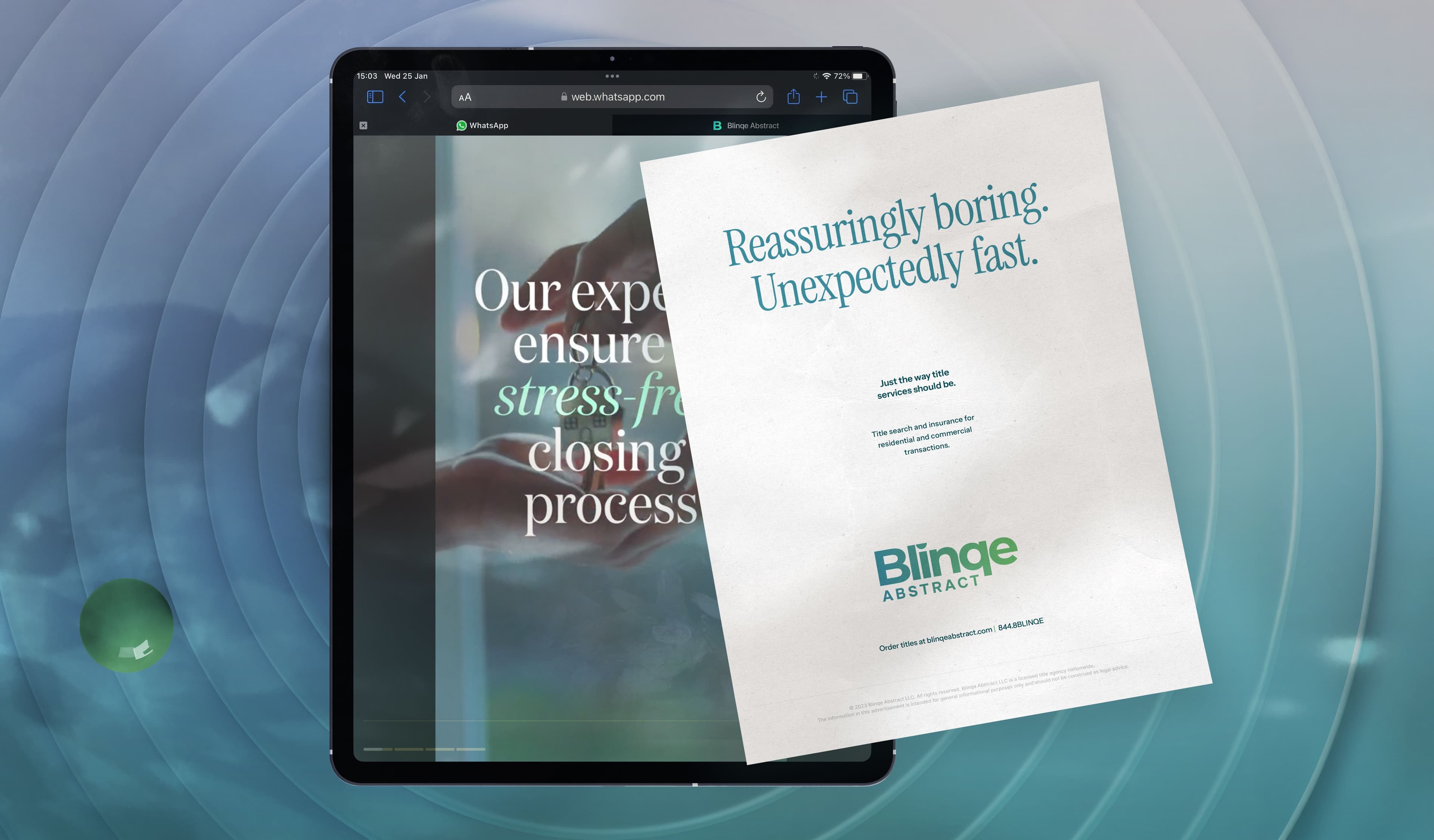 print and whatsapp video ad for blinqe abstract